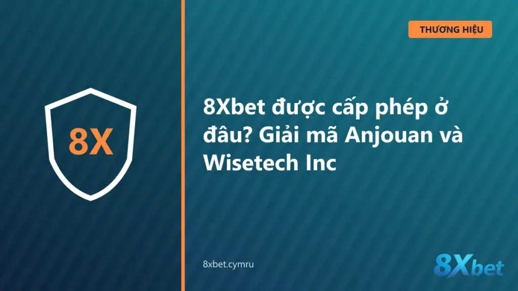 Sơ đồ giải thích 8Xbet được cấp phép tại Anjouan và công ty vận hành Wisetech Inc