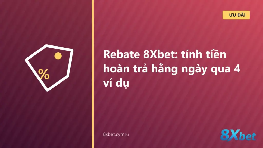 Bảng tính rebate 8Xbet hằng ngày: hoàn trả thể thao 1% và hoàn trả slot 1,2% trên tiền cược hợp lệ