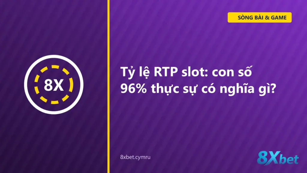 Bảng thông tin slot trên điện thoại hiển thị tỷ lệ RTP 96% cạnh bảng trả thưởng các biểu tượng