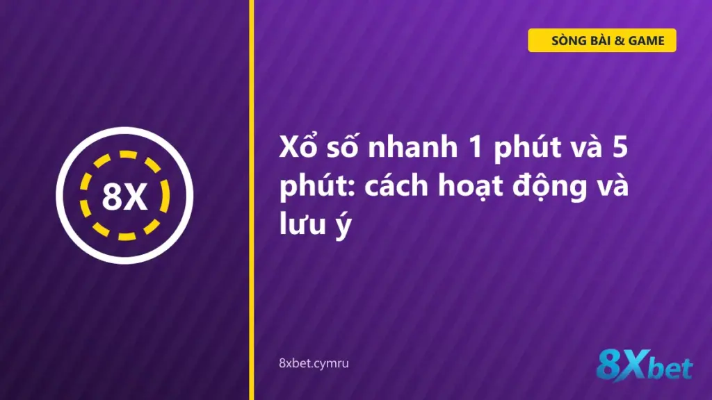 Màn hình xổ số nhanh trên điện thoại với đồng hồ đếm ngược kỳ quay 1 phút và bảng kết quả các kỳ trước