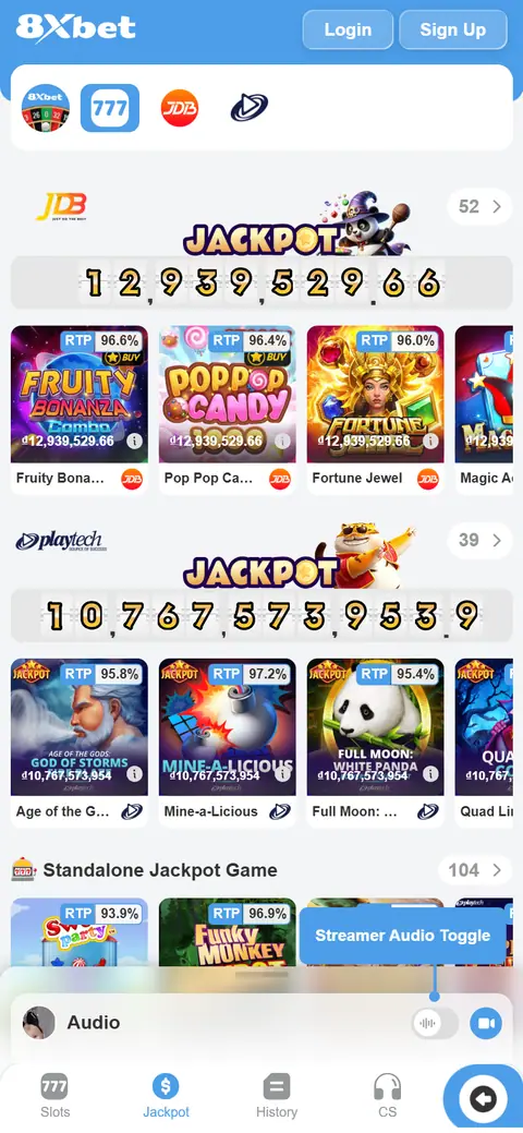 Danh sách hũ jackpot 8Xbet kèm chỉ số RTP trên điện thoại